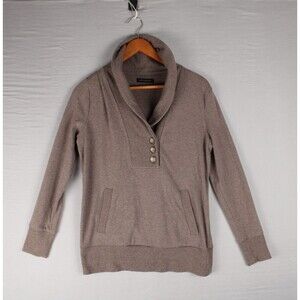 Banana Republic Sweater Women Medium Brown Knit Shawl Collar Sweatshirt Ladies